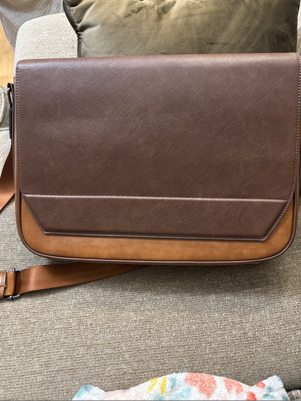 Aldo Two-Tone Brown Shoulder Messenger Bag